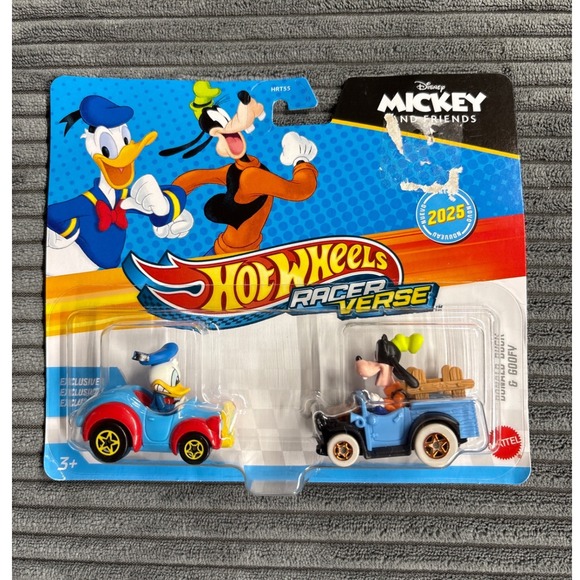 Hot Wheels Other - Hot Wheels Racer Verse Disney Donald Duck & Goofy 2-Pack Die-Cast Cars HRT55